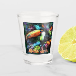 Whimsical Abstract Toucan Bird Personalized ショットグラス