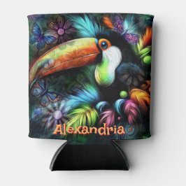 Whimsical Abstract Toucan Bird Personalized 缶クーラー