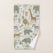 Whimsical African Animals Pattern ID1263 バスタオルセット (ハンドタオル)