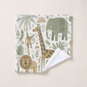 Whimsical African Animals Pattern ID1263 バスタオルセット (ウォッシュタオル)