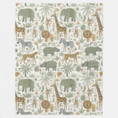 Whimsical African Animals Pattern ID1263 フリースブランケット (正面)