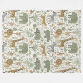 Whimsical African Animals Pattern ID1263 フリースブランケット (正面(横))