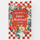 Whimsical Alice in ONEDERLAND 1st Birthday WELCOME 横断幕 (縦)