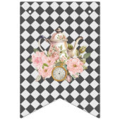 Whimsical Alice Mad Hatter Wonderland Birthday  バンティングフラッグ (第1の旗)
