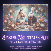 Whimsical Alice Tea Party DIY Craft Decoupage 薄葉紙