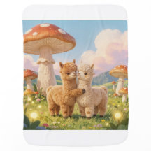 Whimsical Alpacas & Giant Mushroom Forest Baby Bla
