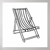 Whimsical Amalfi Coast Beach Chair Art ポスター (正面)