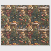 “Whimsical Animal Christmas ラッピングペーパー (フラット)