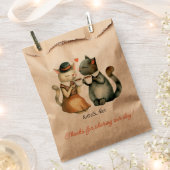 Whimsical Animal Themed Thank-You Gift Bags  フェイバーバッグ (クリップ留めされた状態)