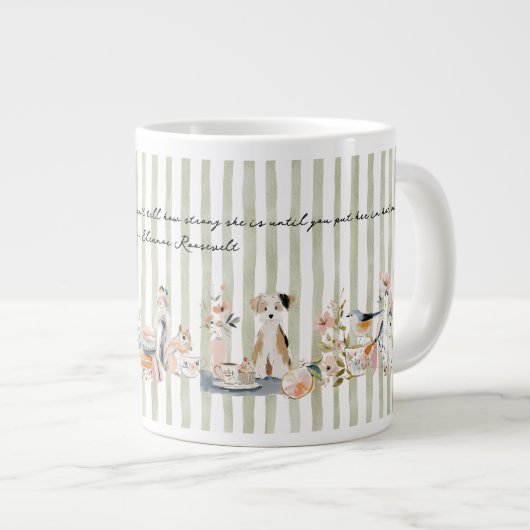 Whimsical Animals Drinking ジャンボコーヒーマグカップ (正面右)