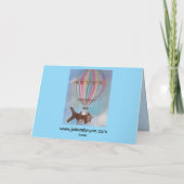 Whimsical Animals in Flying Machines Art カード (裏面)