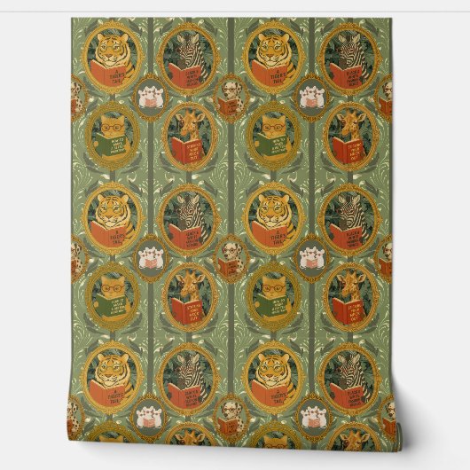 Whimsical animals reading books  wallpaper 壁紙 (ほどく)