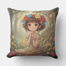 Whimsical Anime Girl  クッション