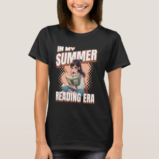 Whimsical Anime Style Girl In My Summer Reading Er Tシャツ