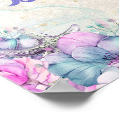 Whimsical Aqua Lilac Mermaid Tail Celebration ポスター (角)