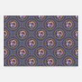 Whimsical Aries Astrology Mandala Geometric Tile ラッピングペーパーシート (正面)