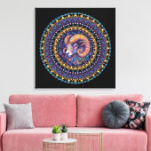 Whimsical Aries Zodiac Dot Mandala Canvas Wall Art キャンバスプリント (インサイチュ (リビング))