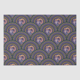 Whimsical Aries Zodiac Mandala Art Deco Scallop 薄葉紙