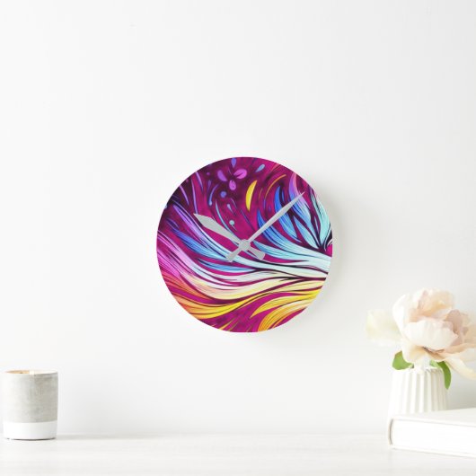 Whimsical Art on an 8"  ラウンド壁時計 (ホーム)