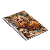 Whimsical Artist Girl Spiral Notebook  ノートブック (右側)