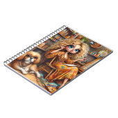 Whimsical Artist Girl Spiral Notebook  ノートブック (左側)