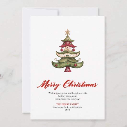 Whimsical Artistic Christmas Tree Greeting Design シーズンカード (正面)