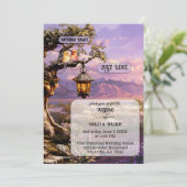 Whimsical Artistic Romantic Lavender Wedding 招待状 (スタンド正面)