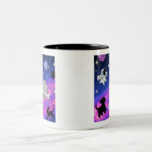 Whimsical Astronaut Dog Space Galaxy Mug ツートーンマグカップ (中央)