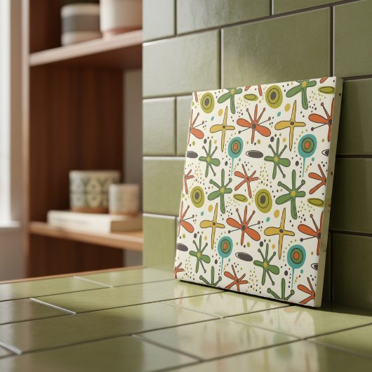 Whimsical Atomic Era Seamless Pattern #7 ID1224 タイル