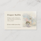 Whimsical Aura Umbrella Floral Boots Diaper Raffle エンクロージャーカード (正面)