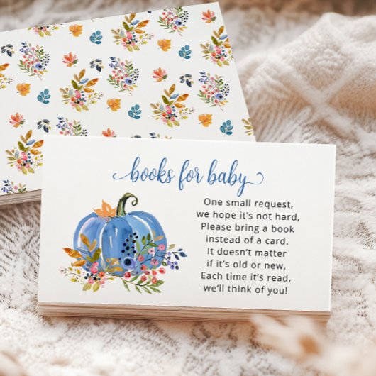 Whimsical Autumn Baby Shower Book Request Card エンクロージャーカード