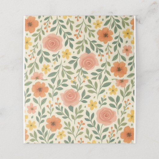 Whimsical Autumn Blooms Pattern プレイスカード (外部開封)