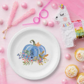 Whimsical Autumn Blue Pumpkin  ペーパープレート (パーティー)