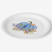 Whimsical Autumn Blue Pumpkin  ペーパープレート (アングル)