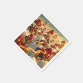 Whimsical Autumn Floating Islands Decoupage スタンダードカクテルナプキン (角)