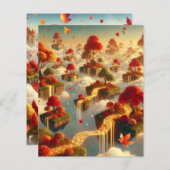 Whimsical Autumn Floating Islands Scrapbook Paper (正面/裏面)