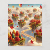 Whimsical Autumn Floating Islands Scrapbook Paper (裏面)