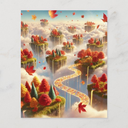 Whimsical Autumn Floating Islands Scrapbook Paper (裏面)