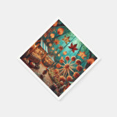 Whimsical Autumn Forest Carnival Decoupage Napkins スタンダードカクテルナプキン (角)
