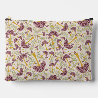 Whimsical Autumn Forest Pattern – Hand-Drawn Mushr アクセサリーポーチ