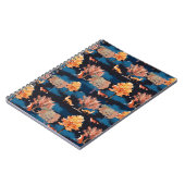 Whimsical Autumn Fox Night Forest Seamless Pattern ノートブック (左側)