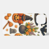 Whimsical Autumn Halloween Cat iPhone Case – Cute iPhoneケース (裏面横)