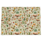 Whimsical Autumn Mushroom Forest Seamless Pattern ラージペーパーバッグ (正面)