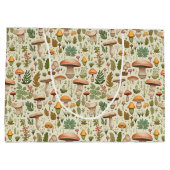 Whimsical Autumn Mushroom Forest Seamless Pattern ラージペーパーバッグ (裏面)