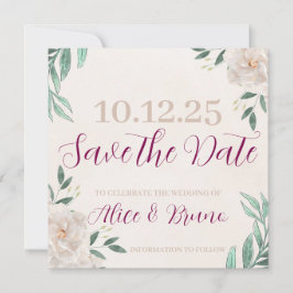 whimsical autumn save the date card セーブザデート