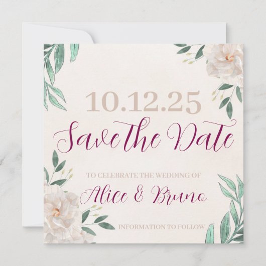  whimsical autumn save the date card セーブザデート (正面)