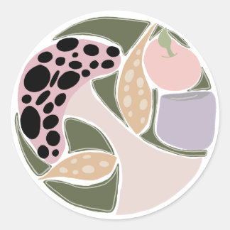 Whimsical Autumn Vibes – Cozy Fall Sticker Design ラウンドシール