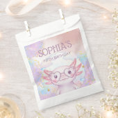 Whimsical axolotl kids birthday フェイバーバッグ (クリップ留めされた状態)