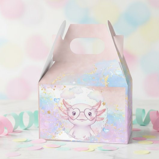 Whimsical axolotl kids birthday フェイバーボックス