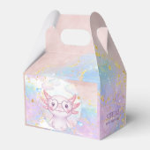 Whimsical axolotl kids birthday フェイバーボックス (正面サイド)